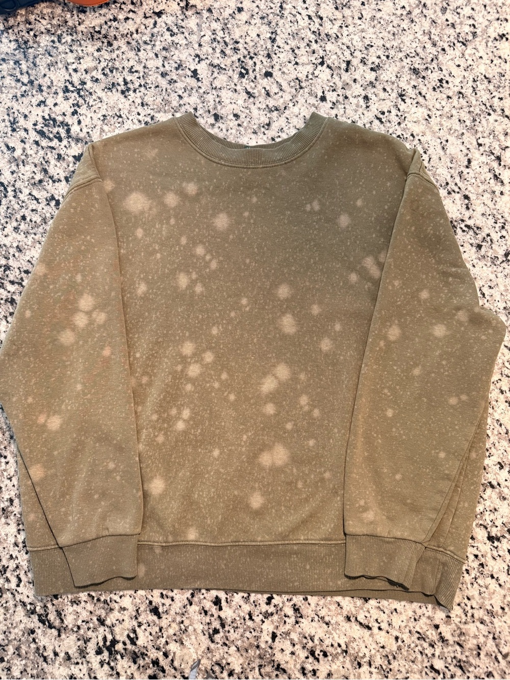 Wild Fable Olive Green Bleach Wash Crewneck Sweatshirt Small Acid Dye